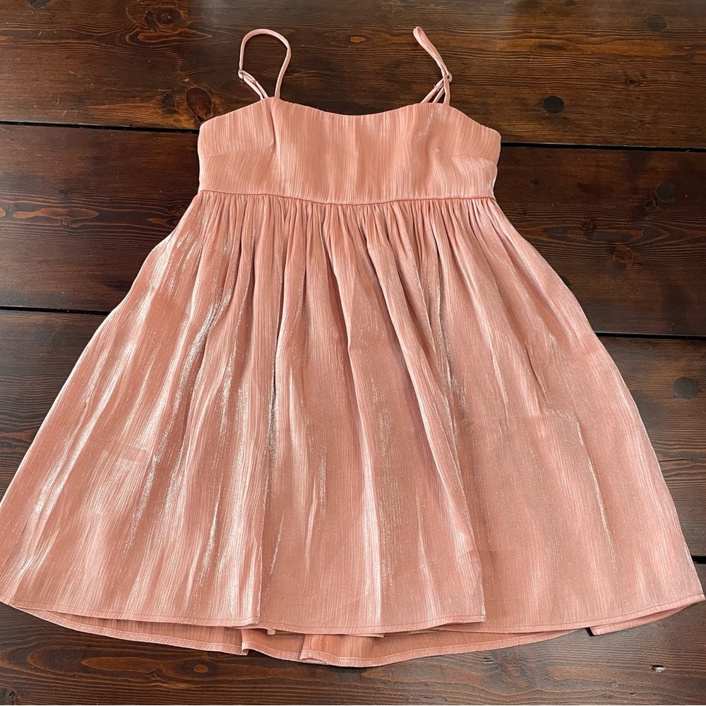Lovers + Friends Formal Cocktail Mini Dress Dusty Rose W/ Shimmer XS Stunning! - Picture 4 of 13